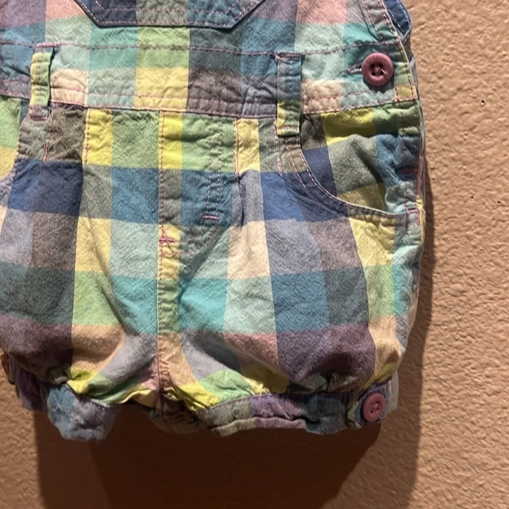 Oshkosh Girl Shortalls Romper Plaid Size 24 Months